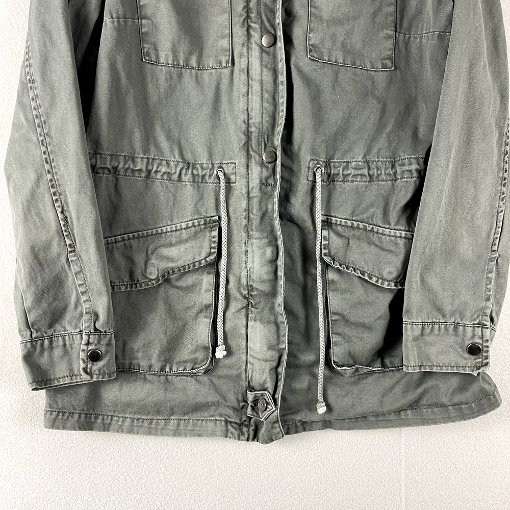 Per Se Utility Jacket Womens Medium Gray Full Zip Pockets Army Casual Military - Picture 3 of 16